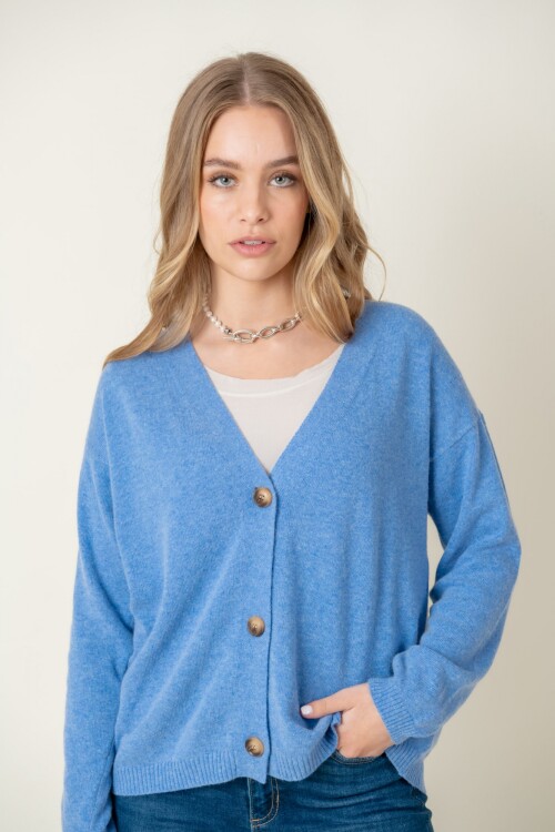 Cardigan lana dama Blue