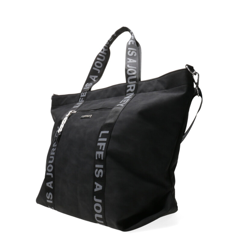 Bolso Miss Carol Ravi Con Asa Estampada Negro