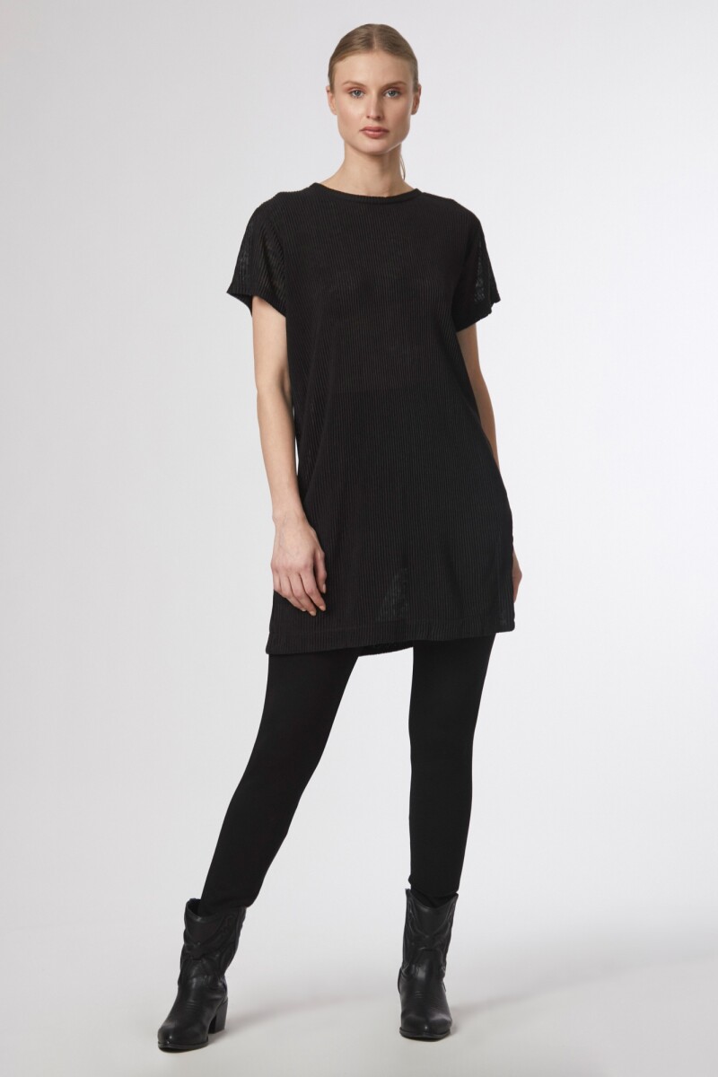 Blusa canale asimetrica negro