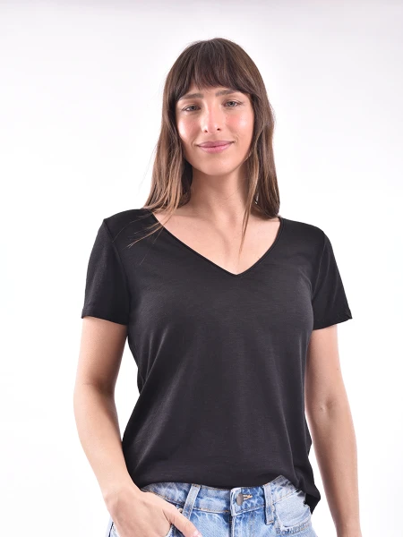 REMERA BASICA VALEN NEGRO