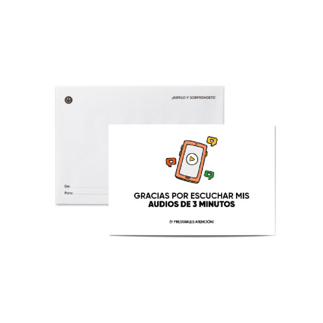 Tarjeta smile con sobre "Gracias por escuchar" Sc