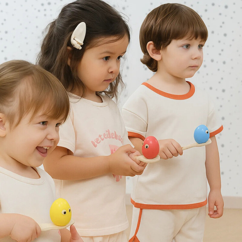 Juego de Mesa Carrera de Huevos Viga Juego de Mesa Carrera de Huevos Viga