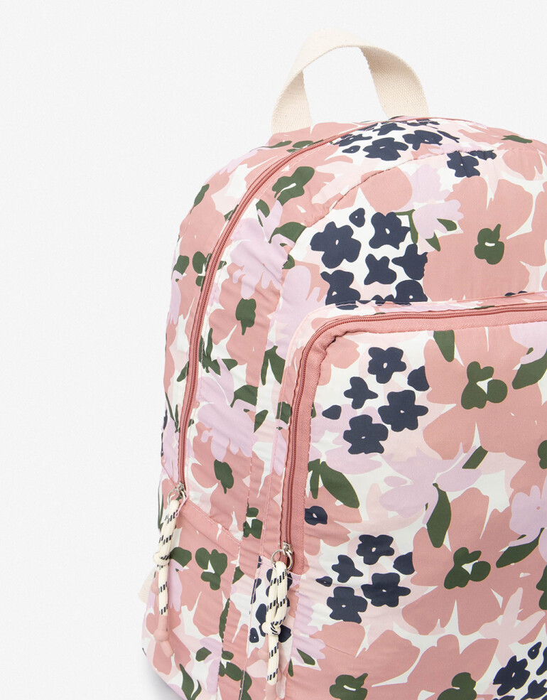 Porta Cosméticos Mochila Mochila Plegable Pack And Go - Estampado Flores