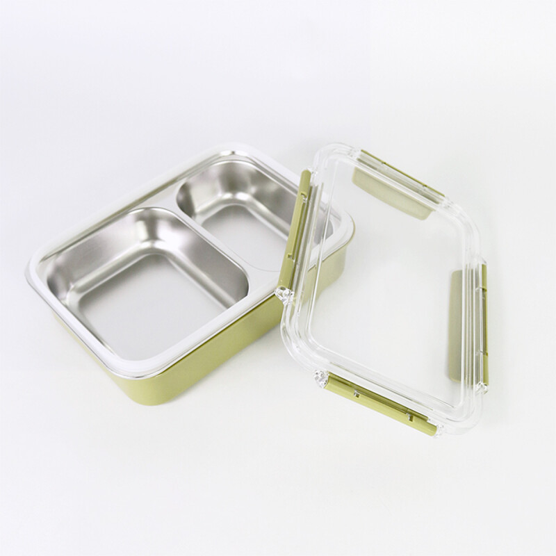 TUPPER INOX/VERDE C/DIVISIONES 23X7X6CM Unica