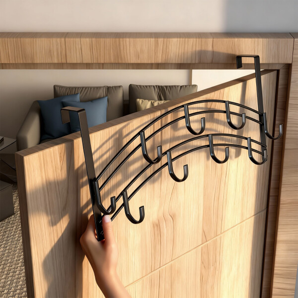Perchero Para Puerta 9 Ganchos Moderno Colgante Organizador Colgar Ropa Imback Color Negro Perchero Para Puerta 9 Ganchos Moderno Colgante Organizador Colgar Ropa Imback Color Negro