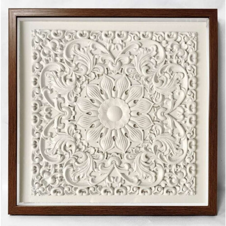 Cuadro Canvas 50X50Cm Flor Relieve Blanco Cuadro Canvas 50X50Cm Flor Relieve Blanco