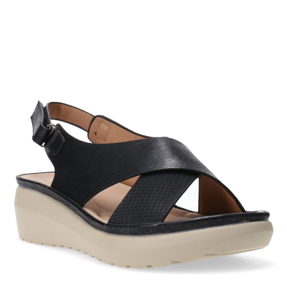 Sandalias de Mujer Lady Confort CAZENAC con tiras cruzadas - Negro 