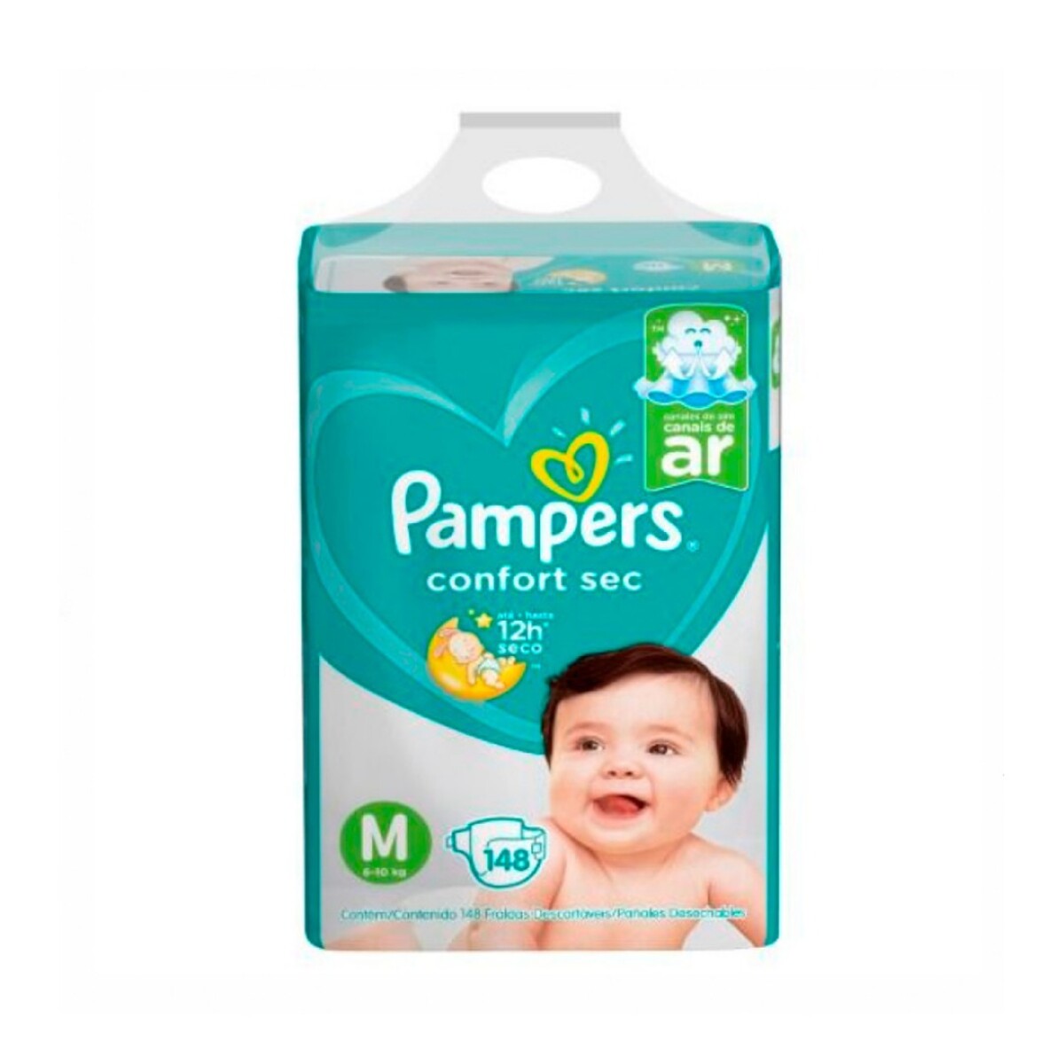 Pañales Pampers Confort Sec M 148 Unidades - 001 