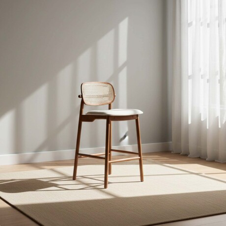 BUTACA BAR RATTAN-Y-MADERA NATURAL-BEIGE DANIELLE