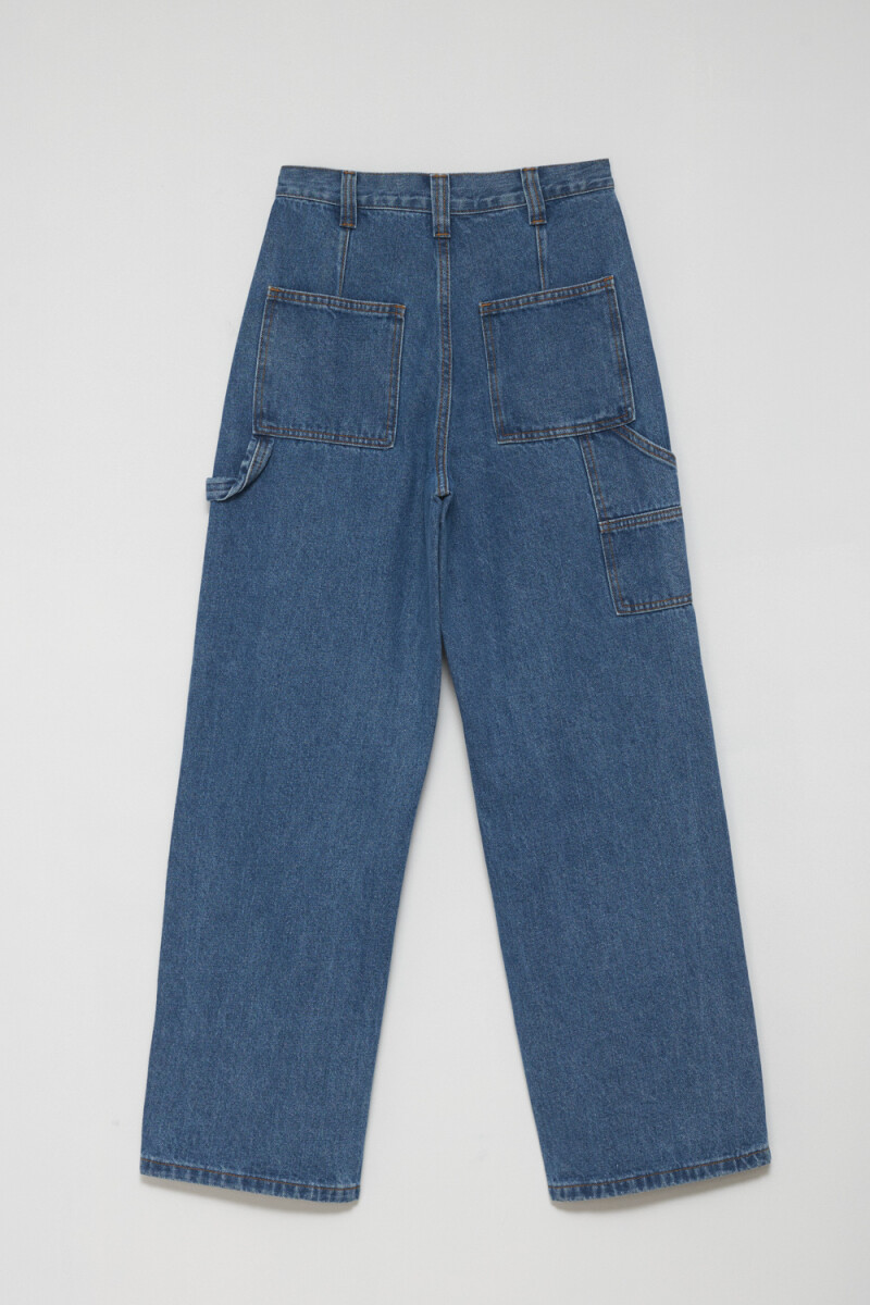 Pantalón de jean cargo Azul Medio