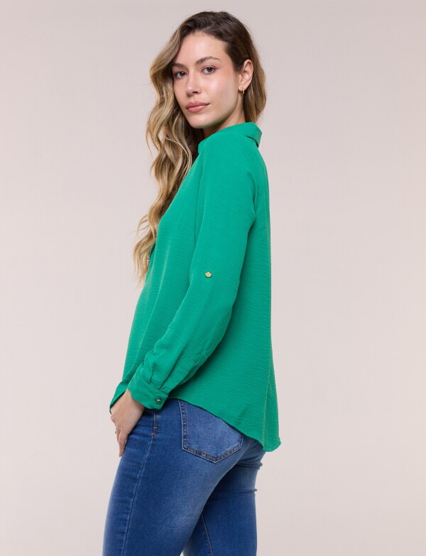 Blusa Holgada Triple Botón VERDE