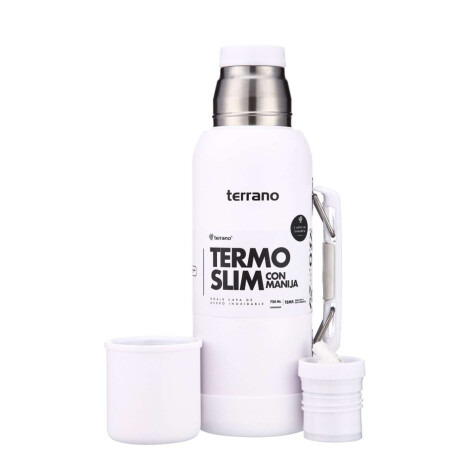 Termo Slim 750Ml. Con Base Silicona Blanco