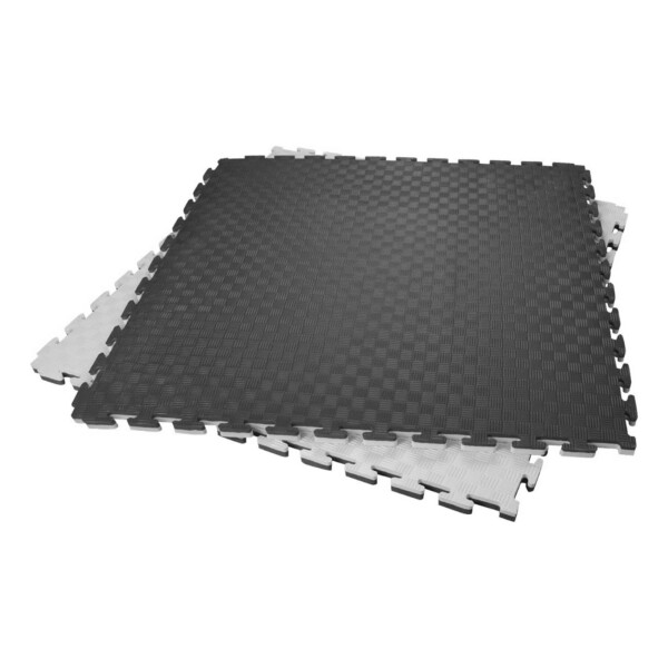 Piso Tatami Goma Eva Encastrable 1x1m 2cm Yoga Pesa Mancuer NEGRO GRIS