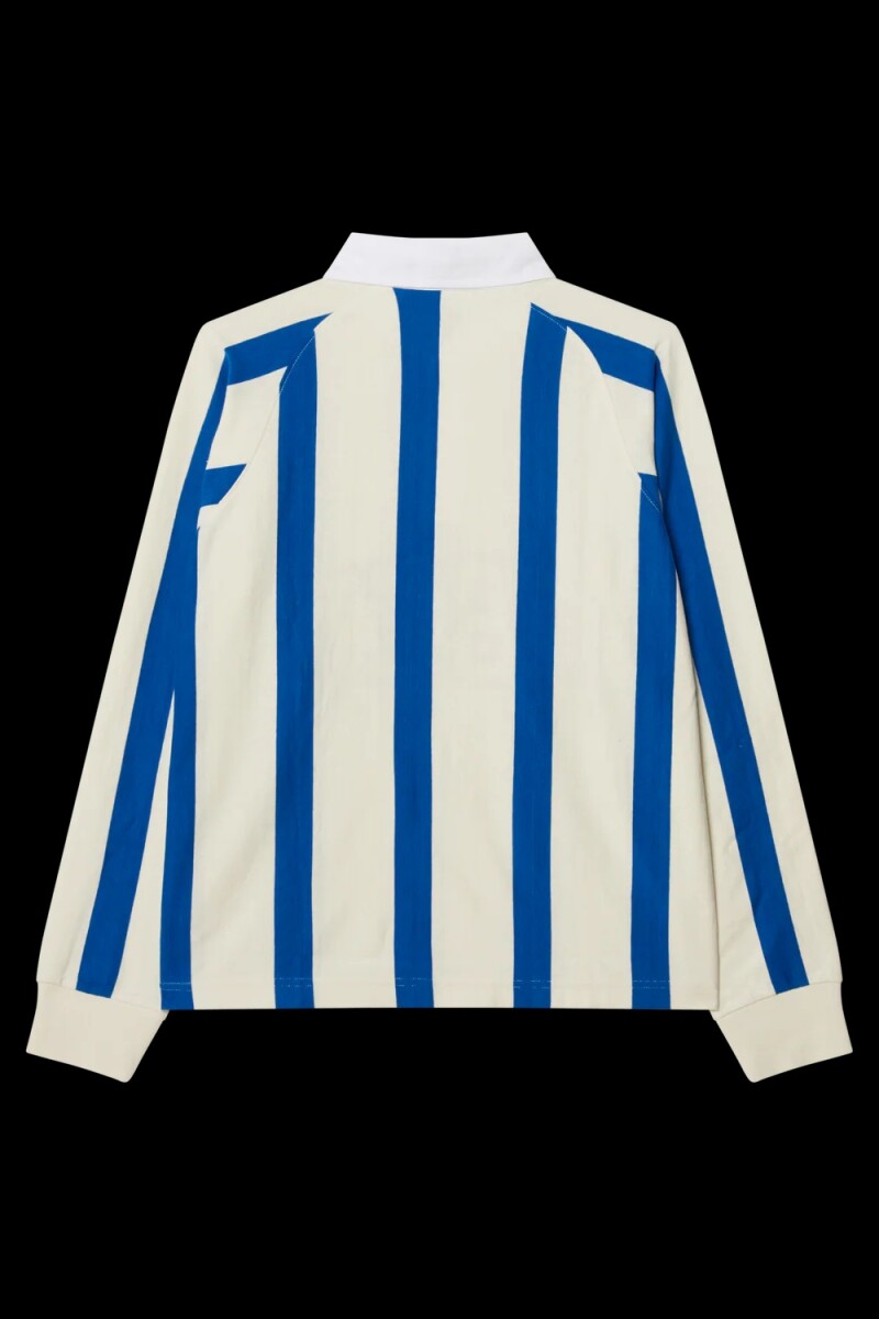 LANDON STRIPE POLO LS Blanco