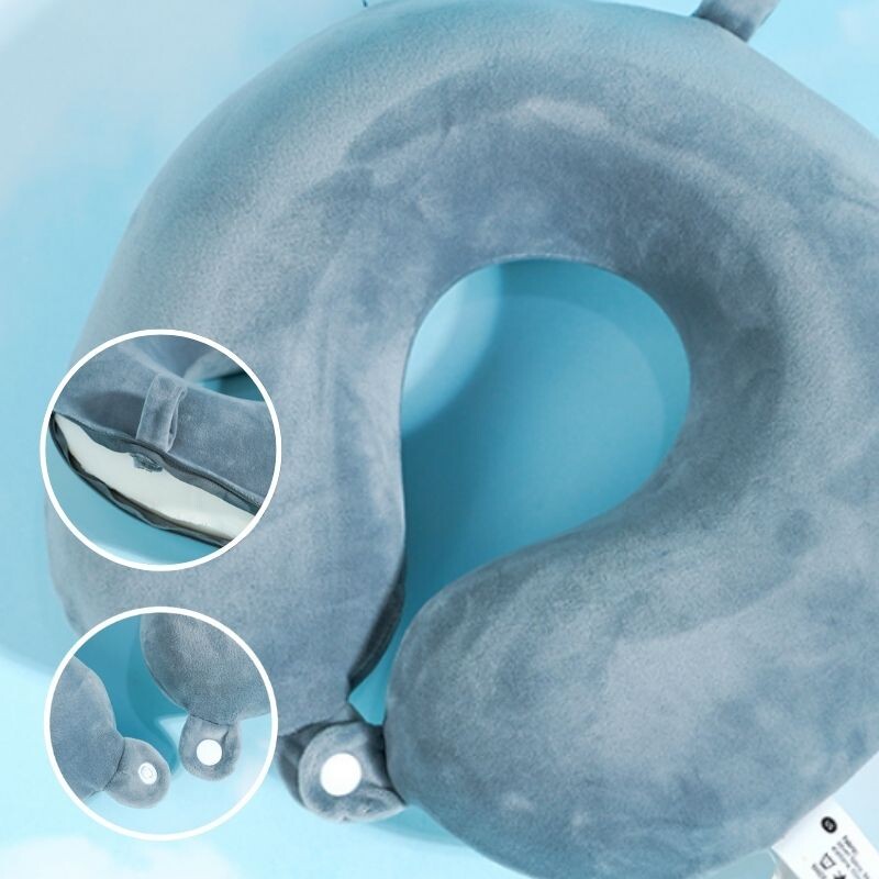 Almohada De Viaje De Espuma Viscoelástica - Soft - Gris Almohada De Viaje De Espuma Viscoelástica - Soft - Gris