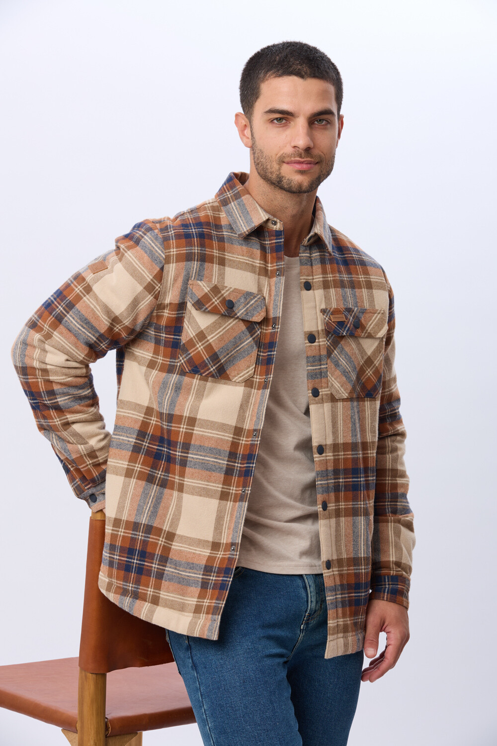 CAMPERA LEÑADORA CON CORDERITO Marron