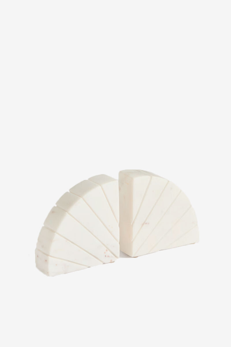 Sujetalibros Serela de mármol blanco 