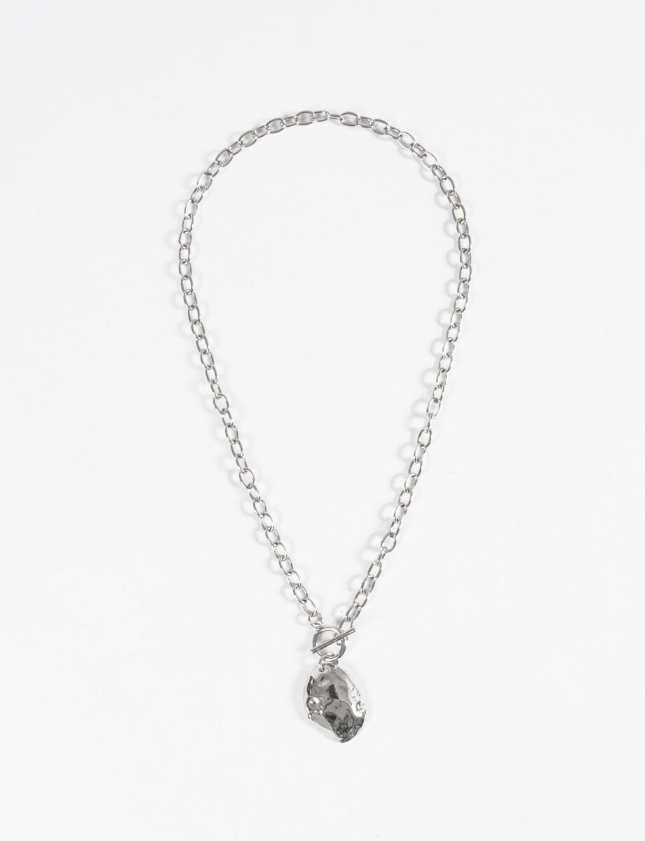 Collar cadena dije medalla - plateado 
