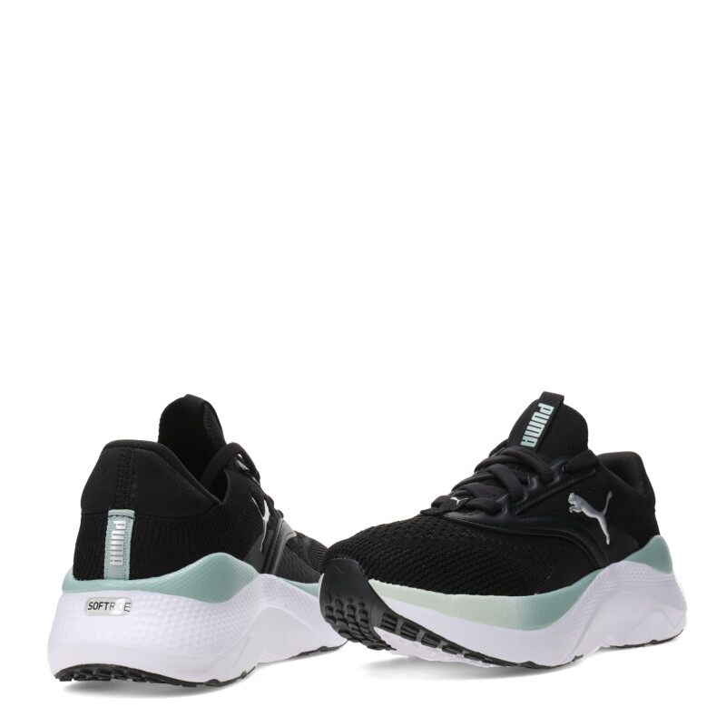 Championes de Mujer Puma Softride Mayve Negro - Verde Agua