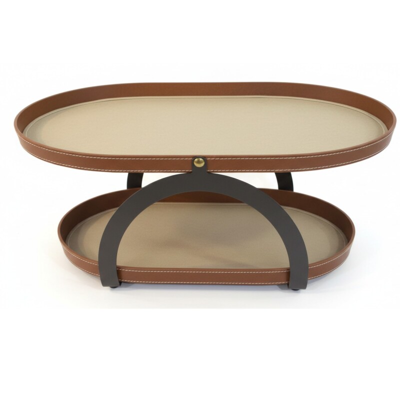 MESA AUXILIAR MARRON COMB 2 NIV 53X37X52CM Unica