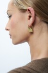 Aros acero candado dorado