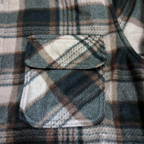 Campera Camisa Leñadora Cangurito Capucha Botones Negro