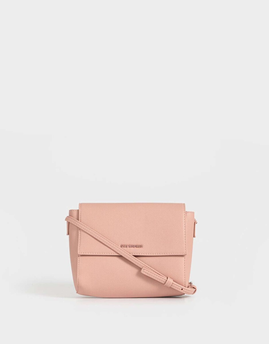 Bandolera Cuerina Solapa - Rosa Viejo 