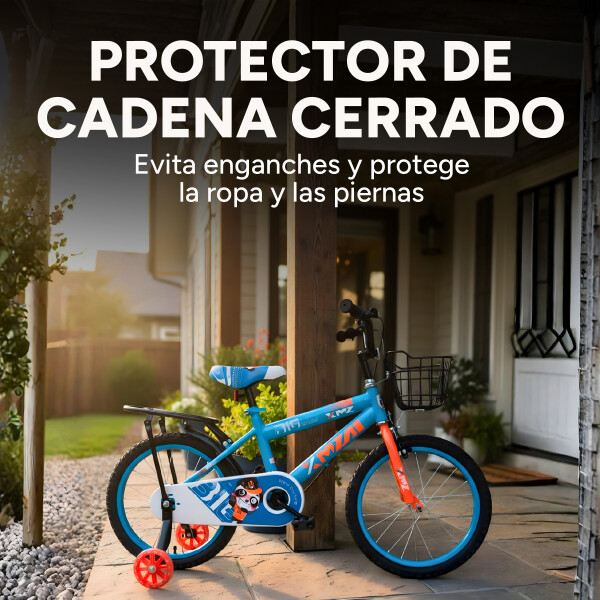 Bicicleta Infantil XMZ Rodado16 Canasto Parrilla Guardabarro Verde 1