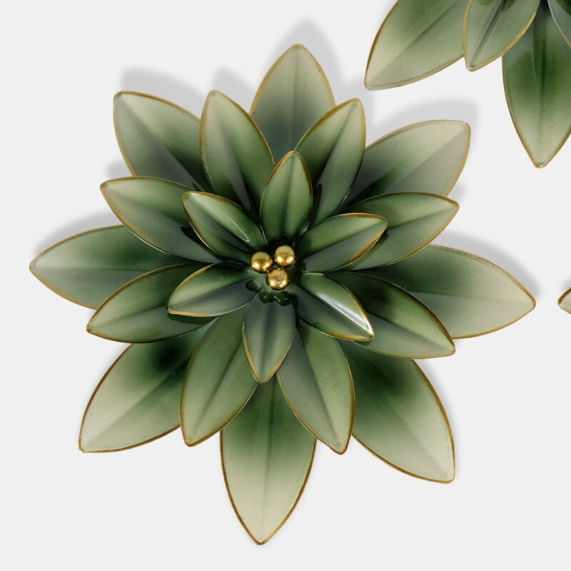 SET FLOR METAL VERDE 3PZAS Unica