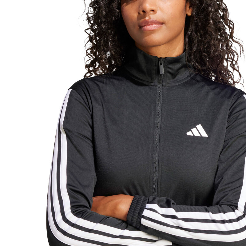Campera de Mujer Adidas Deportiva 3 Tricot Negro - Blanco