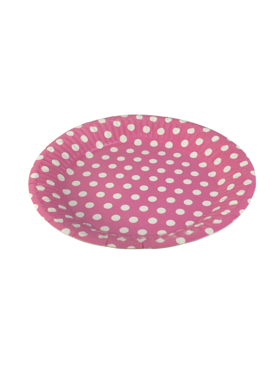 Plato lunares 18 cm. diametro paquete x 10 - ROSA 