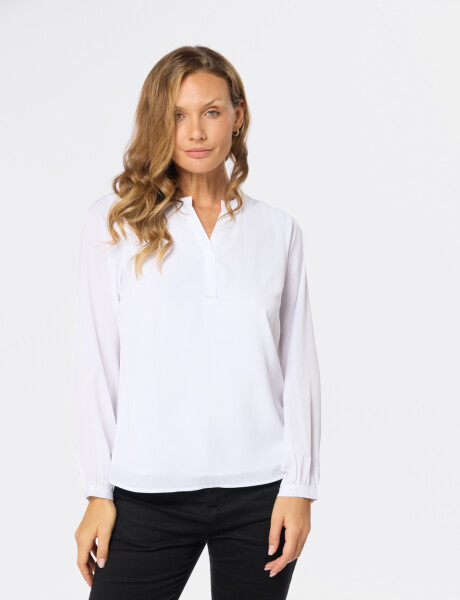 BLUSA CUELLO MAO Blanco