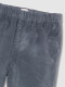 Pantalon De Pana Con Cinturilla Elastica Gris Azulado