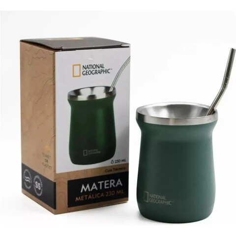 Mate Acero Inoxidable 230ml Con Bombilla Térmico Matera verde