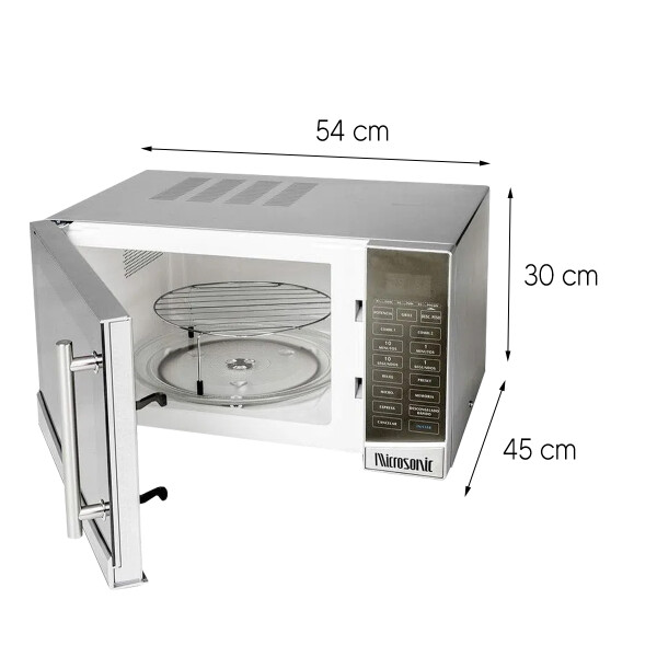 Microondas Digital 30 L Con Grill Microsonic MICROONDAS MICROSONIC 30L HMDIG30INGR