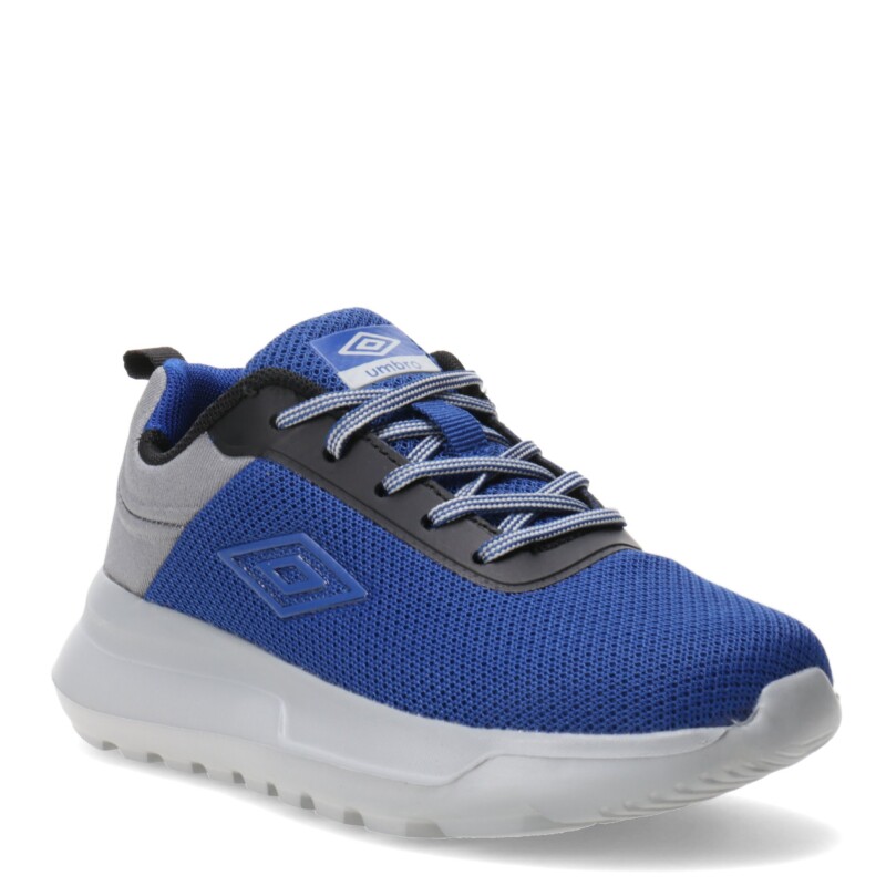 Championes Infantiles Umbro Basam Junior Azul Real - Gris
