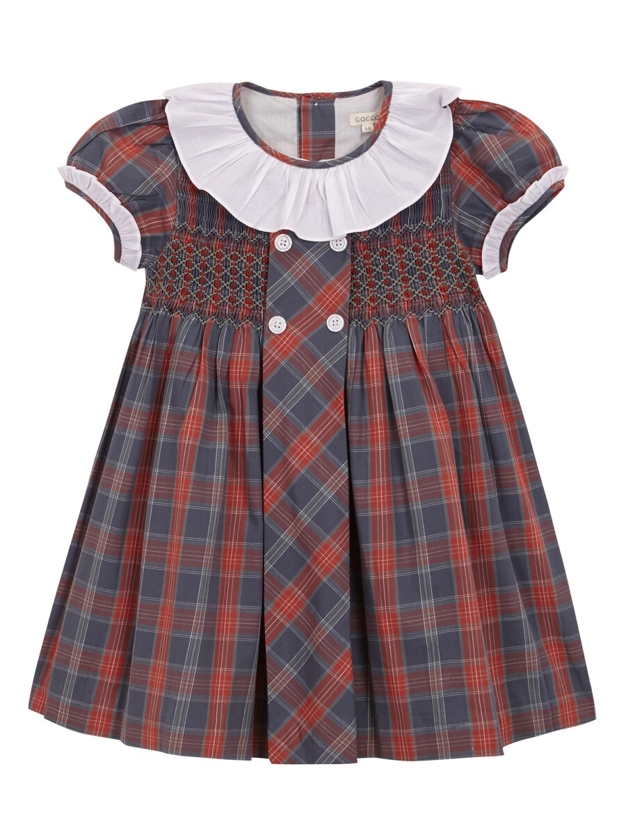 Vestido Cuadro Tartan Azul Pato