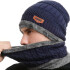 Kit Set Invierno Gorro Bufanda Cuello Guantes Abrigo Unisex ® Color Variante Gris Azul