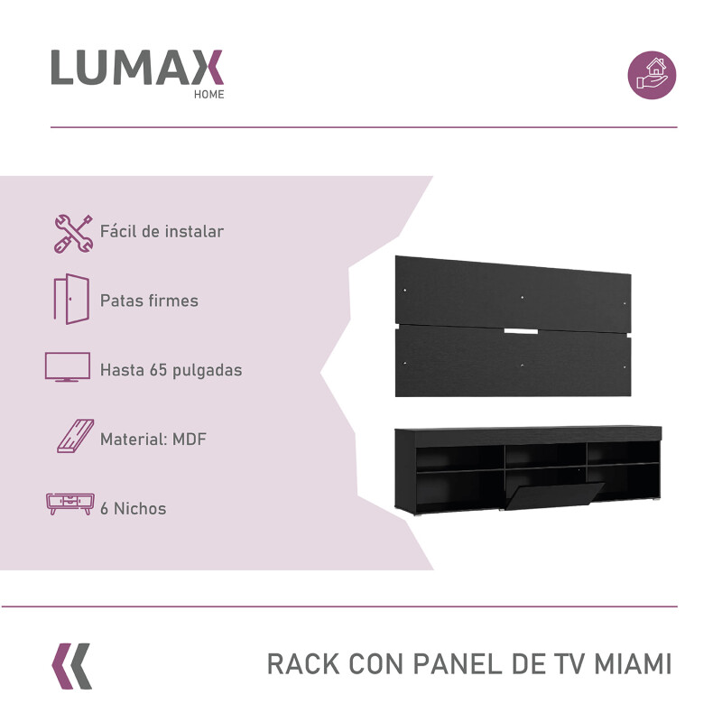 Rack con Panel para TV de hasta 65 pulgadas Rack con Panel para TV de hasta 65 pulgadas