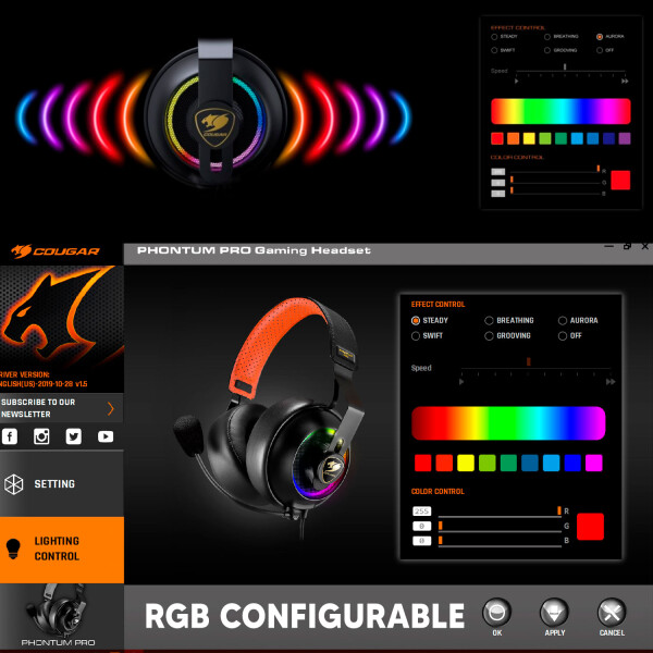Vincha Gamer Phontum Pro Prix Cougar Rgb VINCHA COUGAR PHONTUM PRO PRIX RGB