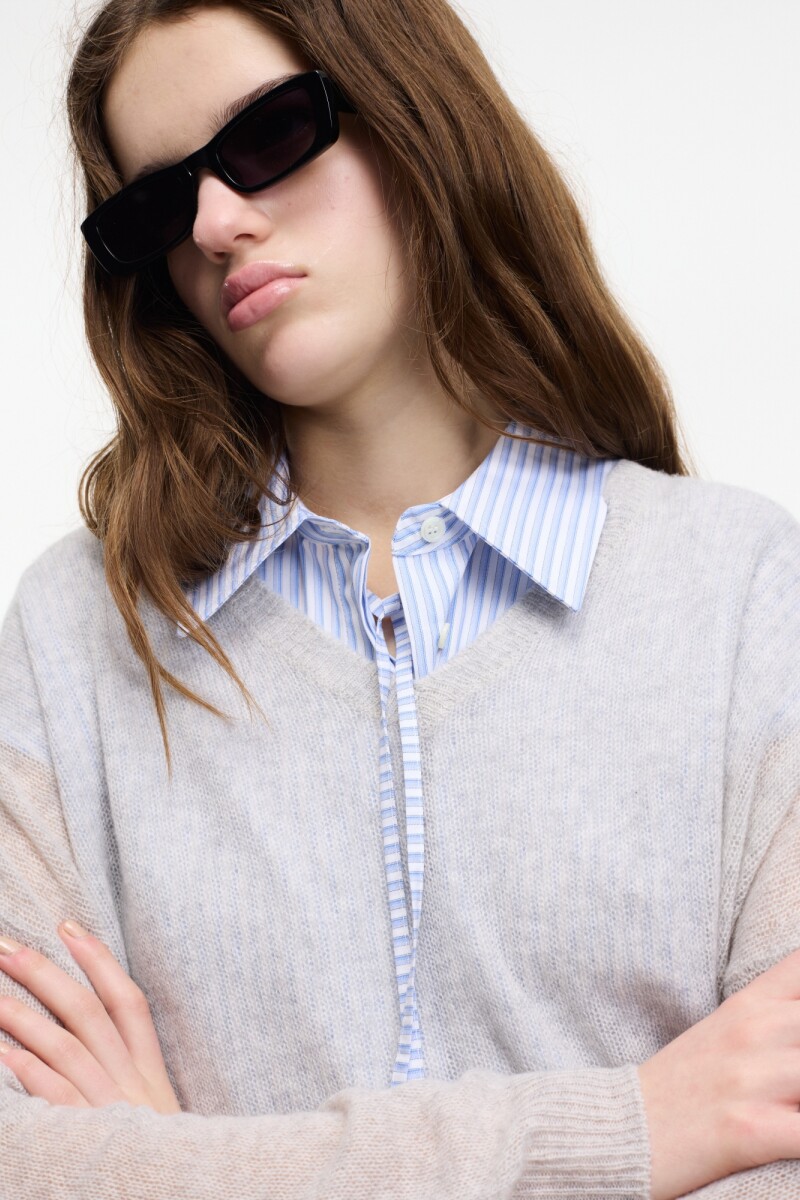 SWEATER V Gris