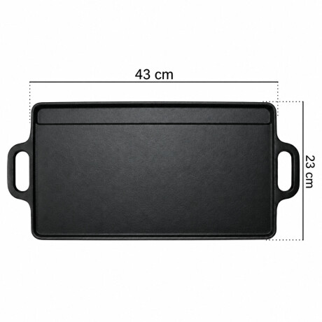 Parrilla Hierro Fundido Resistente 2En1 Reversible Con Asas Negro