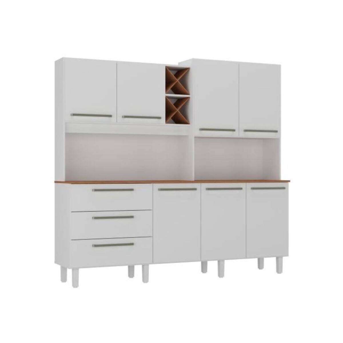 Kit de Cocina - 7 Puertas 3 Cajones - Ajax - Blanco 