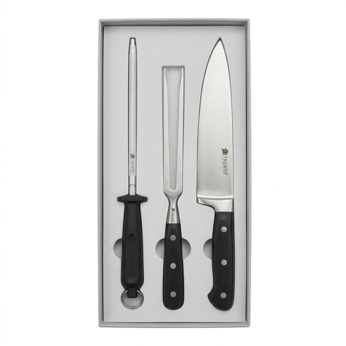 SET TRENTO CUCHILLA/TRINCHE/CHAIRA SINTETICO NEGRO 