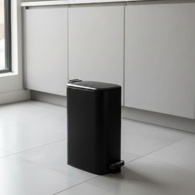 Tacho cesto de basura acero inoxidable 20L Rectangular con tapa a pedal Tacho cesto de basura acero inoxidable 20L Rectangular con tapa a pedal