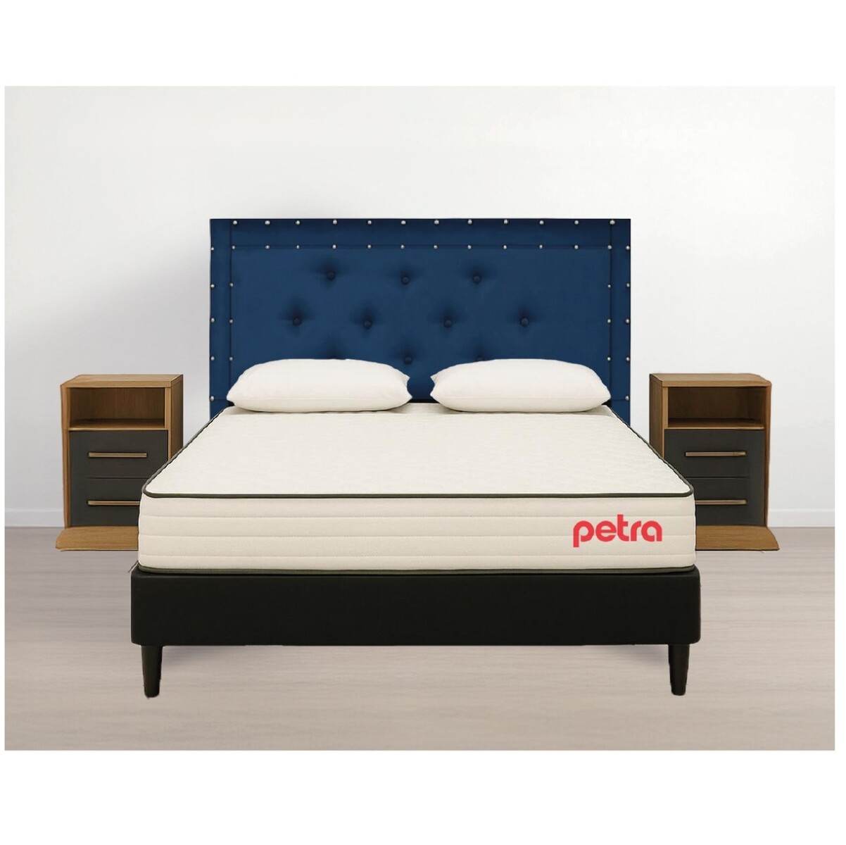 Conjunto Dormitorio Levane17 + Respaldo + Box + Mesas De Luz 