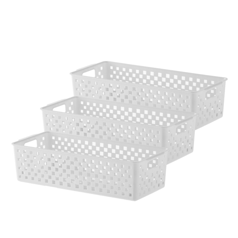 Set x3 Cesto organizador Quadratta calado GS BLANCO