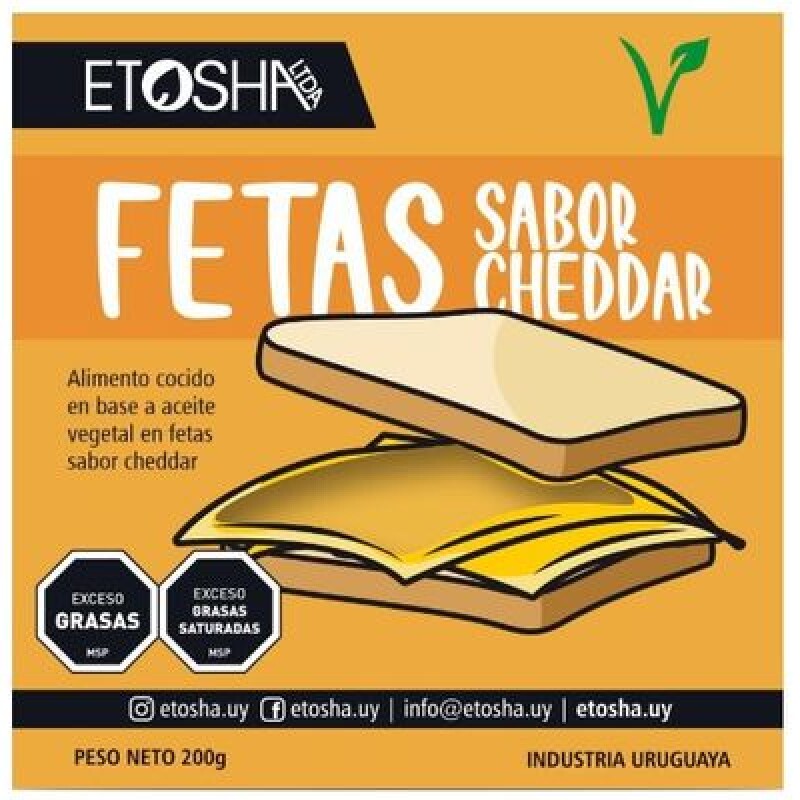 Fetas sabor cheddar Etosha - 200 gr Fetas sabor cheddar Etosha - 200 gr