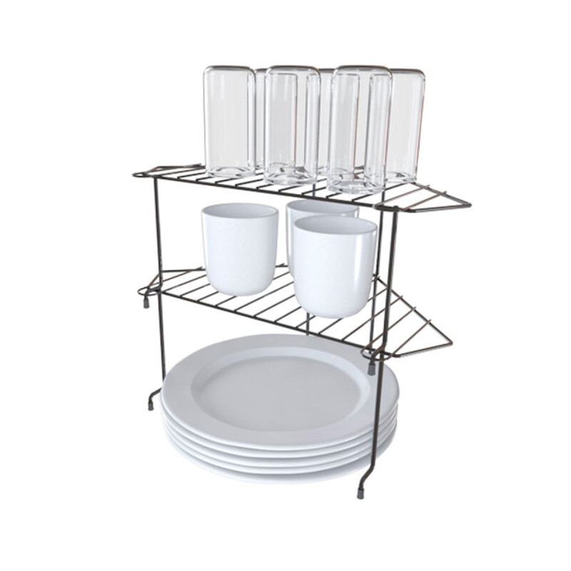 organizador esquinero para platos NEGRO