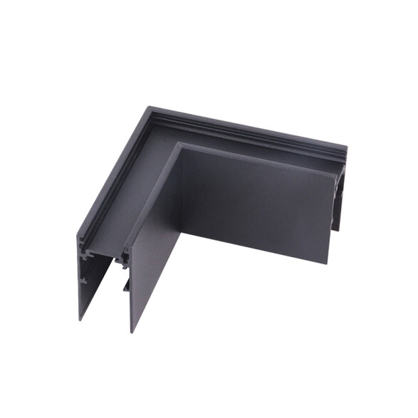 Conector L horizontal p/riel magnetico negro ZU0513